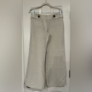 Alfani petite linen rayon wide legs pants size 4P Ivory